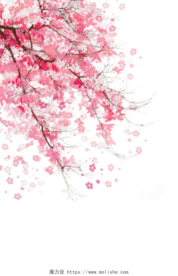 唯美樱花树花瓣素材